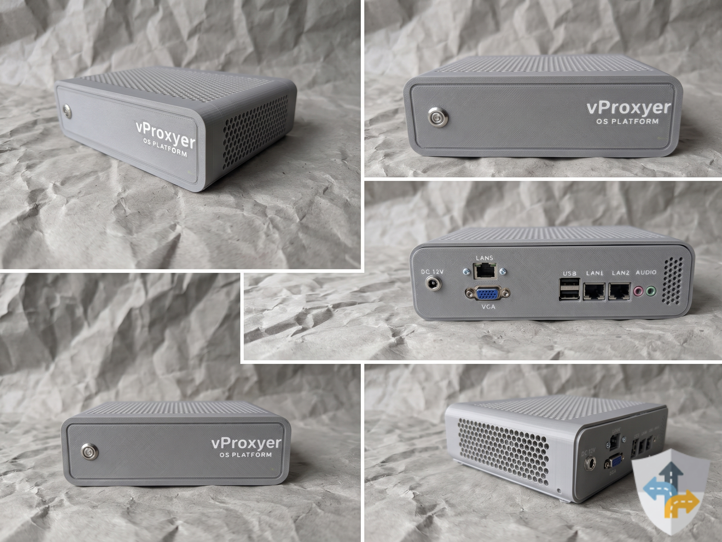 vProxyer device model B31900 — product photo collage